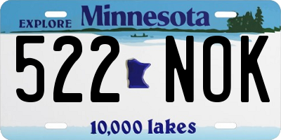 MN license plate 522NOK