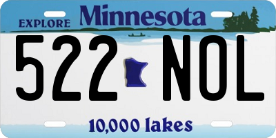 MN license plate 522NOL