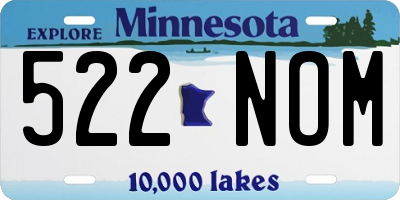 MN license plate 522NOM