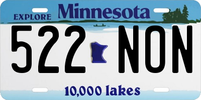 MN license plate 522NON