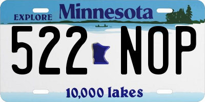MN license plate 522NOP