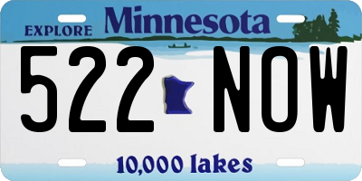 MN license plate 522NOW