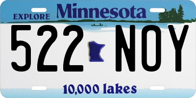 MN license plate 522NOY