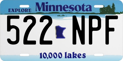 MN license plate 522NPF