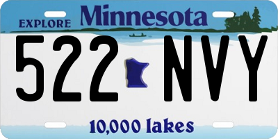 MN license plate 522NVY