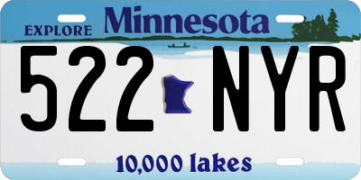 MN license plate 522NYR