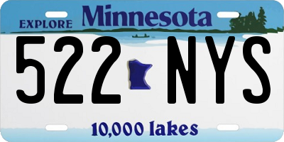 MN license plate 522NYS