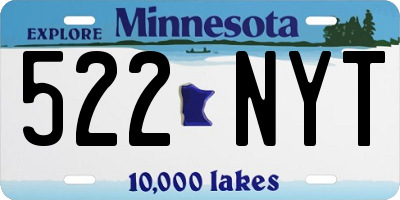 MN license plate 522NYT