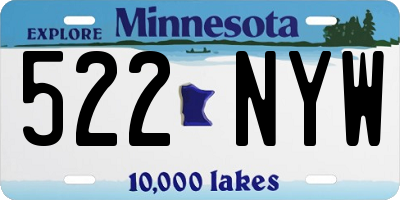 MN license plate 522NYW