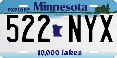 MN license plate 522NYX