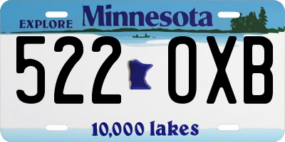 MN license plate 522OXB
