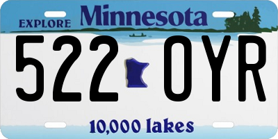 MN license plate 522OYR