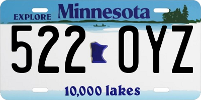 MN license plate 522OYZ