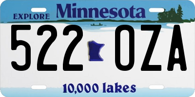 MN license plate 522OZA
