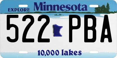 MN license plate 522PBA