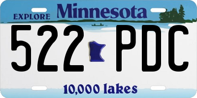 MN license plate 522PDC