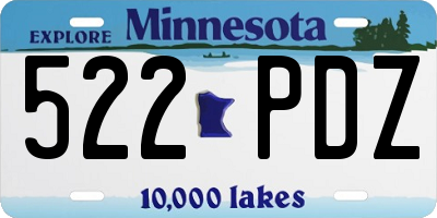 MN license plate 522PDZ
