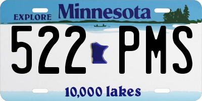 MN license plate 522PMS