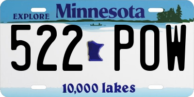 MN license plate 522POW