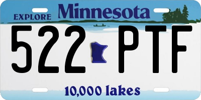 MN license plate 522PTF