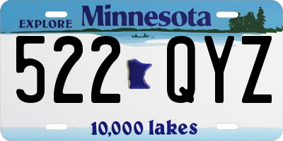 MN license plate 522QYZ