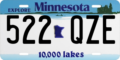 MN license plate 522QZE