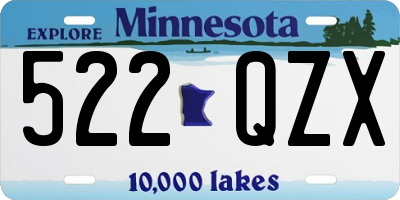 MN license plate 522QZX