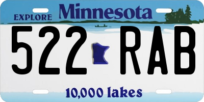 MN license plate 522RAB