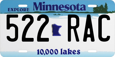 MN license plate 522RAC