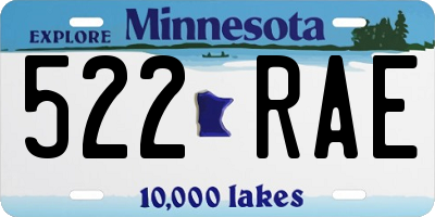 MN license plate 522RAE