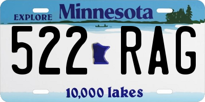 MN license plate 522RAG