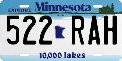 MN license plate 522RAH