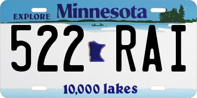 MN license plate 522RAI