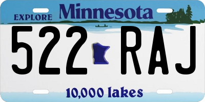 MN license plate 522RAJ