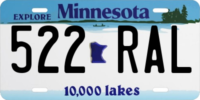 MN license plate 522RAL