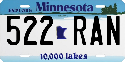 MN license plate 522RAN