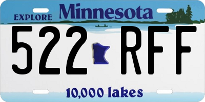 MN license plate 522RFF