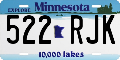MN license plate 522RJK