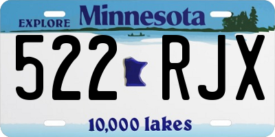 MN license plate 522RJX