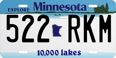 MN license plate 522RKM