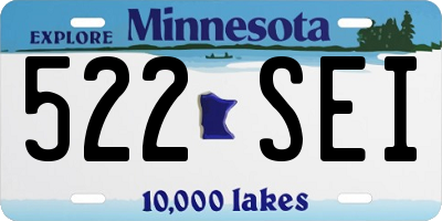 MN license plate 522SEI