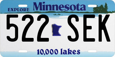 MN license plate 522SEK
