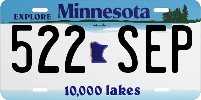 MN license plate 522SEP