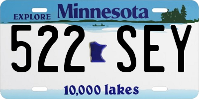 MN license plate 522SEY