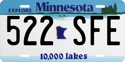 MN license plate 522SFE