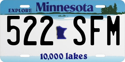 MN license plate 522SFM