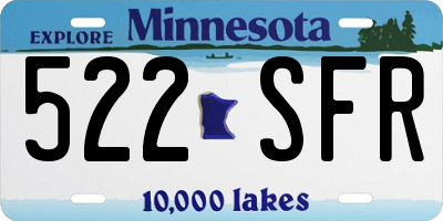 MN license plate 522SFR