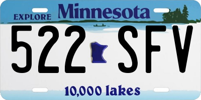 MN license plate 522SFV