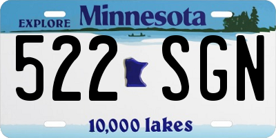 MN license plate 522SGN
