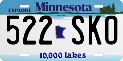 MN license plate 522SKO